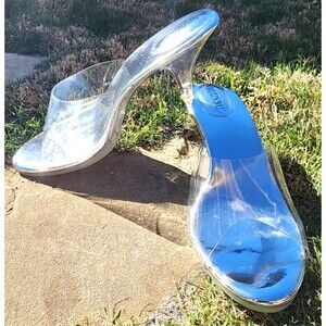 NBUUNBU Silver Clear Heels For Women Dress Transparent Shoes Size 11